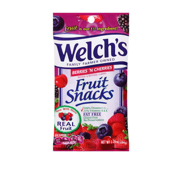 WELCHS FRUIT SNACKS BERRIES N CHERRIES