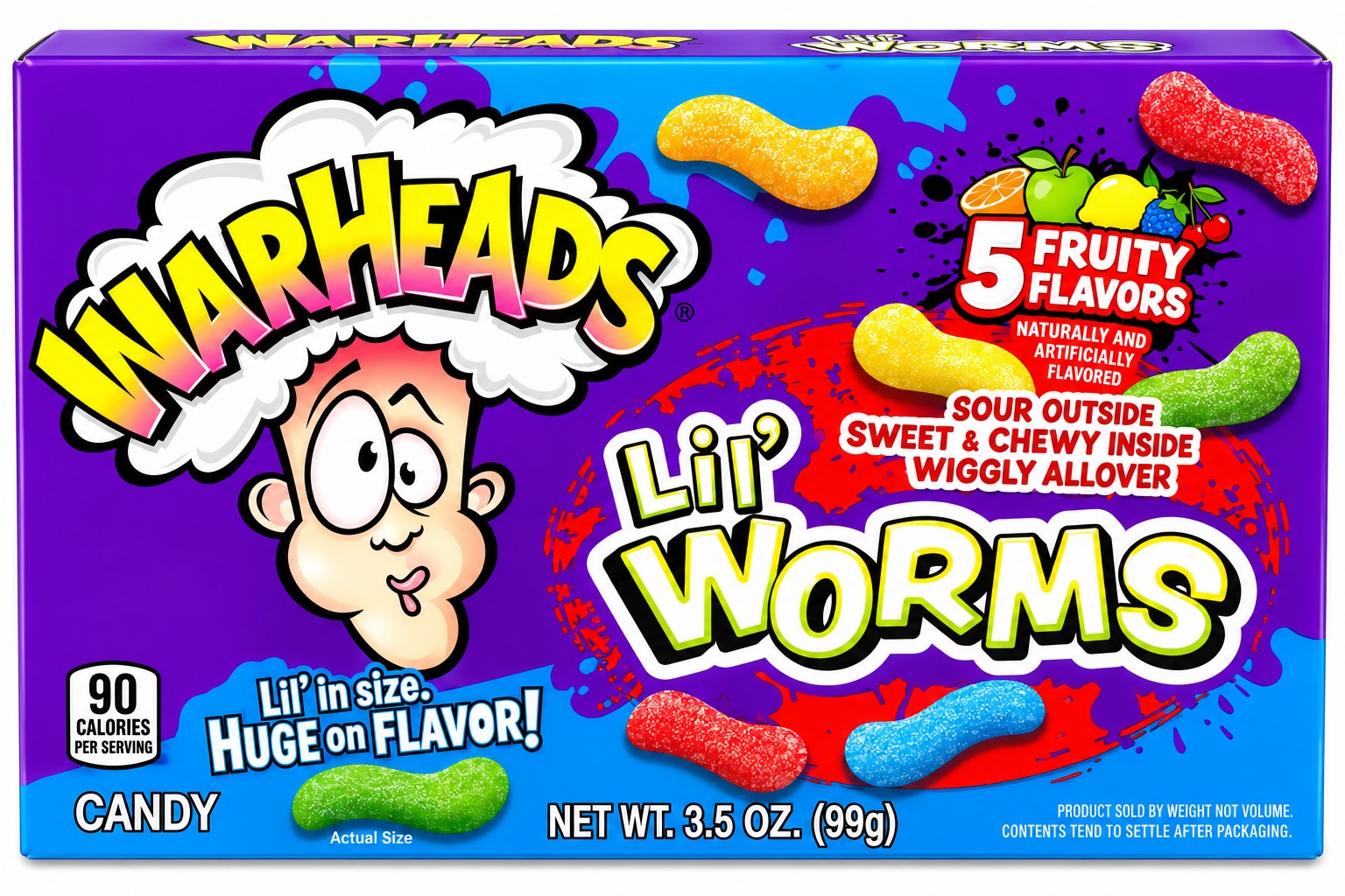 WARHEADS LIL WORMS BOX